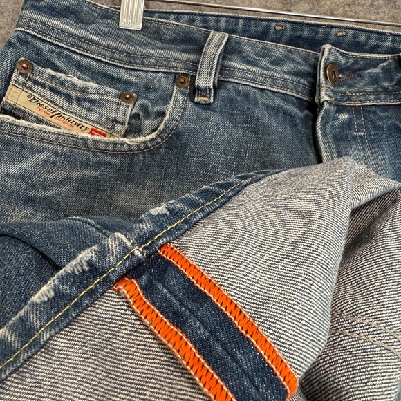 Vintage Diesel Selvedge Bootcut Jeans Mens 33 33x32 Mod Zathan Raw Denim Pants - Picture 1 of 16